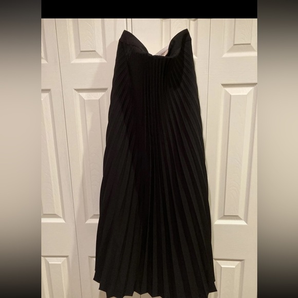 anthropologie eva franco pleated midi dress black white size 6 small - Picture 5 of 7